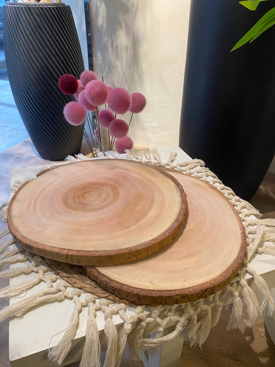 Boho Natural Wood Cutting & Serving Board – 30 cm (1 Piece)