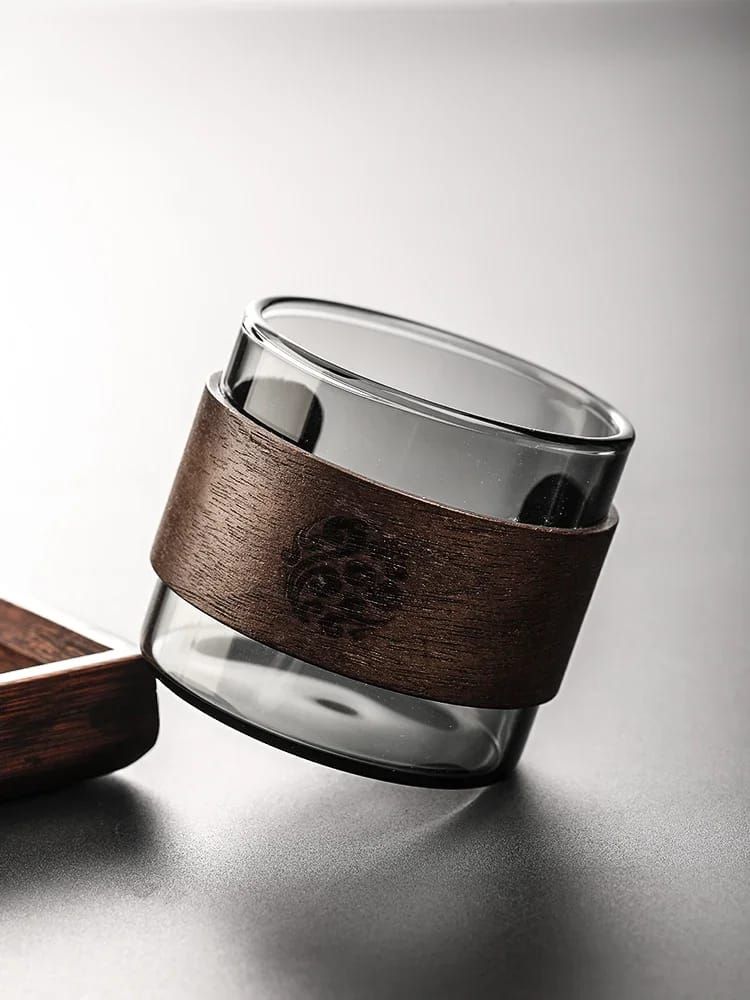 Smoked Heat-Resistant Pyrex Glass Cups Set – 6 Pieces