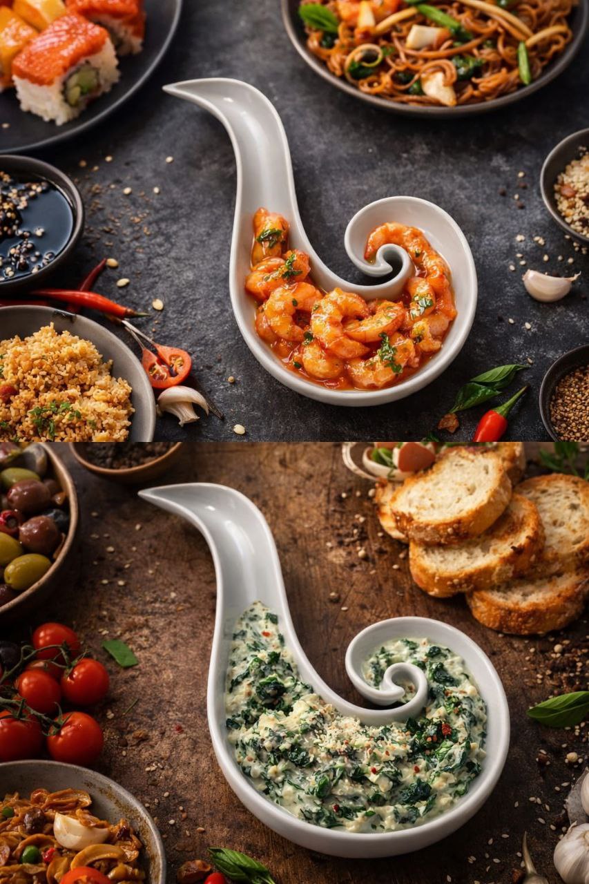 Spiral Porcelain Serving Plate – 20 cm. One of a kind design