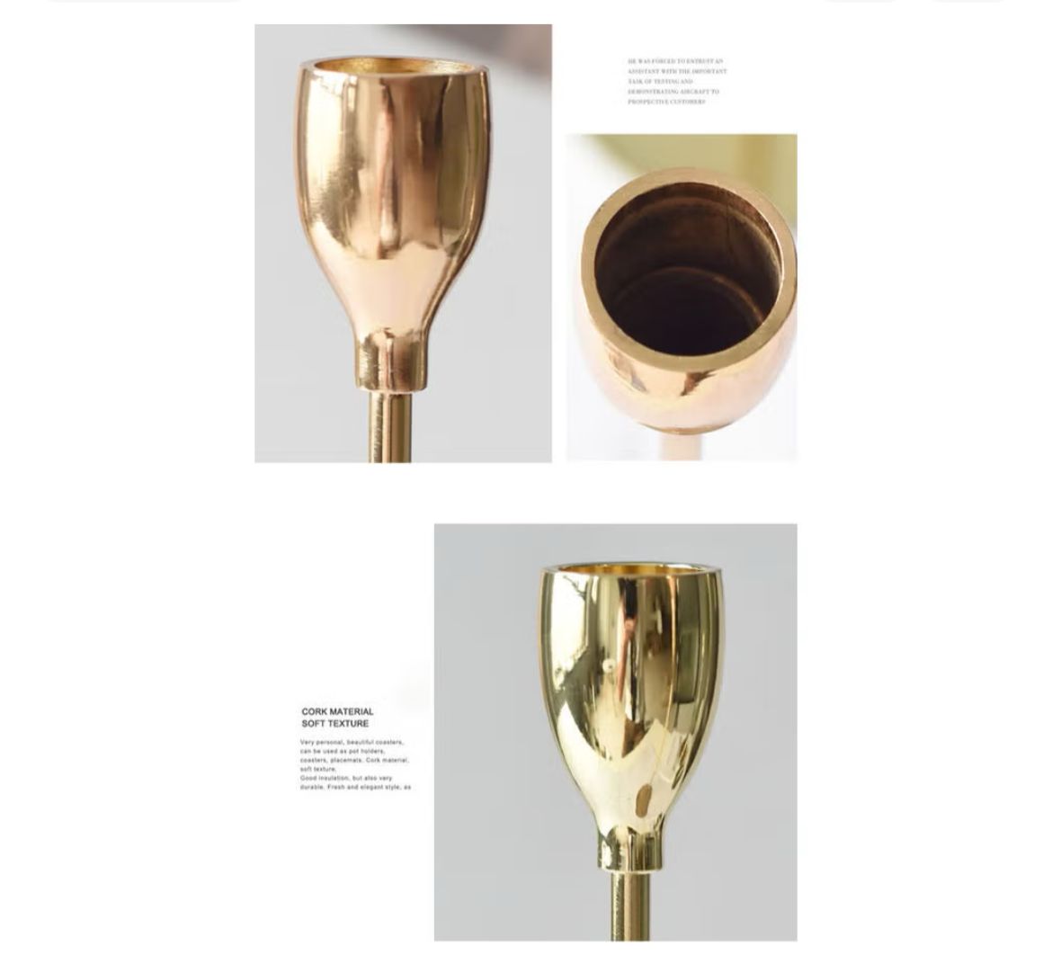 Luxury Simple Gold Candle Holder Set – 3 Pieces (34/29/24 cm)