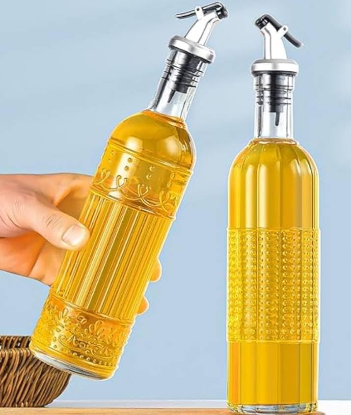 Elegant Crystal Glass Oil Bottle – 500 ml