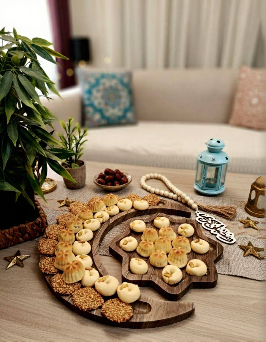 Star Wooden Ramadan Serving Tray – Set of 2