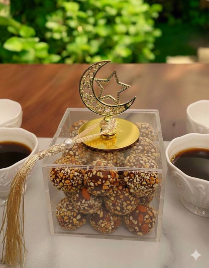 TAJ Luxury Marble Tray Set with Acrylic Boxes – Ramadan Edition