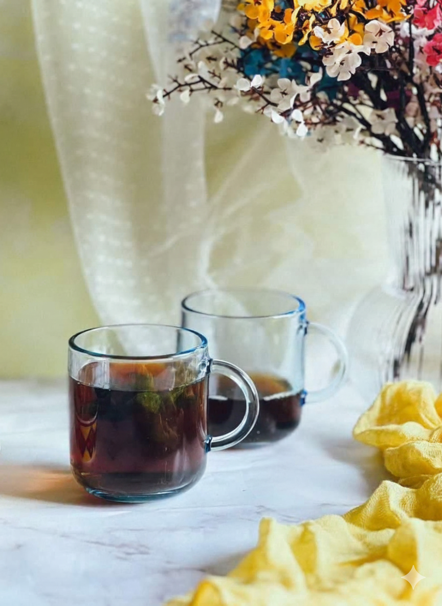 Iconice Turkish Glass Mug Set – 6 Pieces