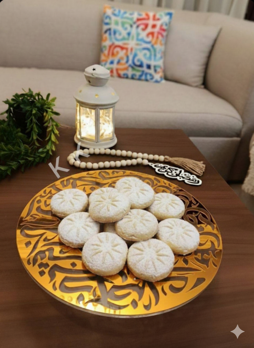 Sumou Luxury Acrylic Serving Stand with Gold Metal Base – 30 cm