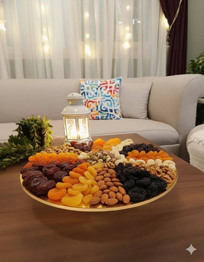 Sumou Luxury Acrylic Serving Stand with Gold Metal Base – 30 cm