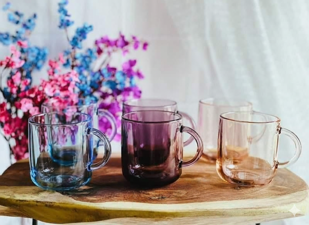 Iconice Turkish Glass Mug Set – 6 Pieces