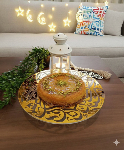 Sumou Luxury Acrylic Serving Stand with Gold Metal Base – 30 cm