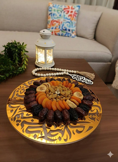 Sumou Luxury Acrylic Serving Stand with Gold Metal Base – 30 cm