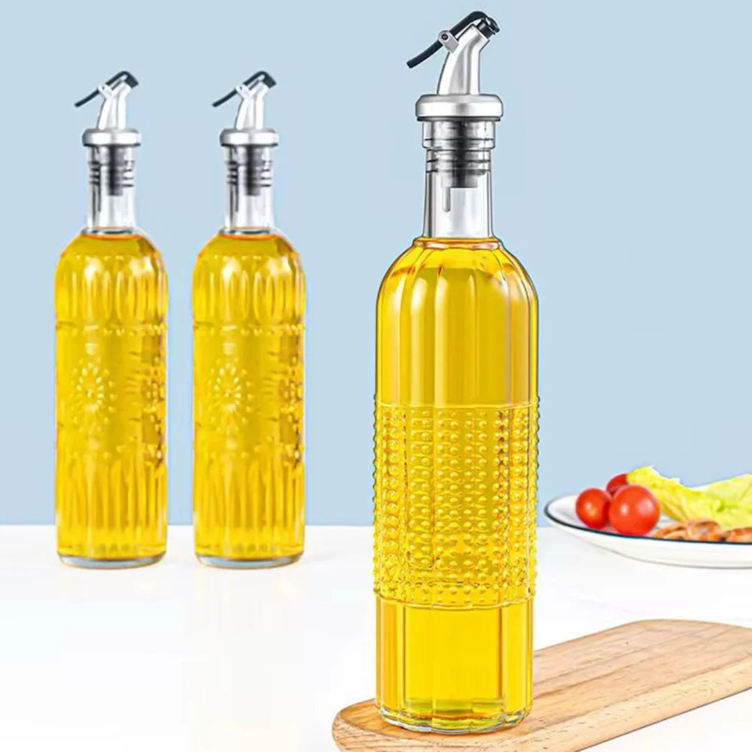 Elegant Crystal Glass Oil Bottle – 500 ml