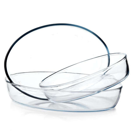 Oval Oven Casserole Set – 3 Pieces in Borosilicate Glass