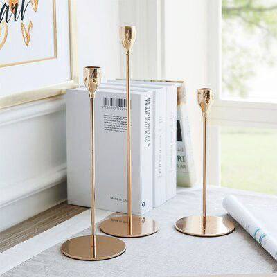 Luxury Simple Gold Candle Holder Set – 3 Pieces (34/29/24 cm)