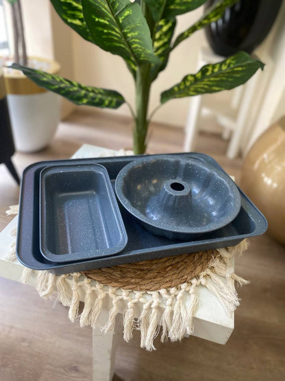 Premium Non-Stick Granite Baking Set – 3 Pieces