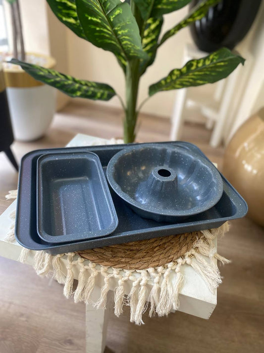 Premium Non-Stick Granite Baking Set – 3 Pieces