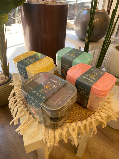 Elegant 3-Piece 1-Litre Refrigerator Storage Set – Simple Life