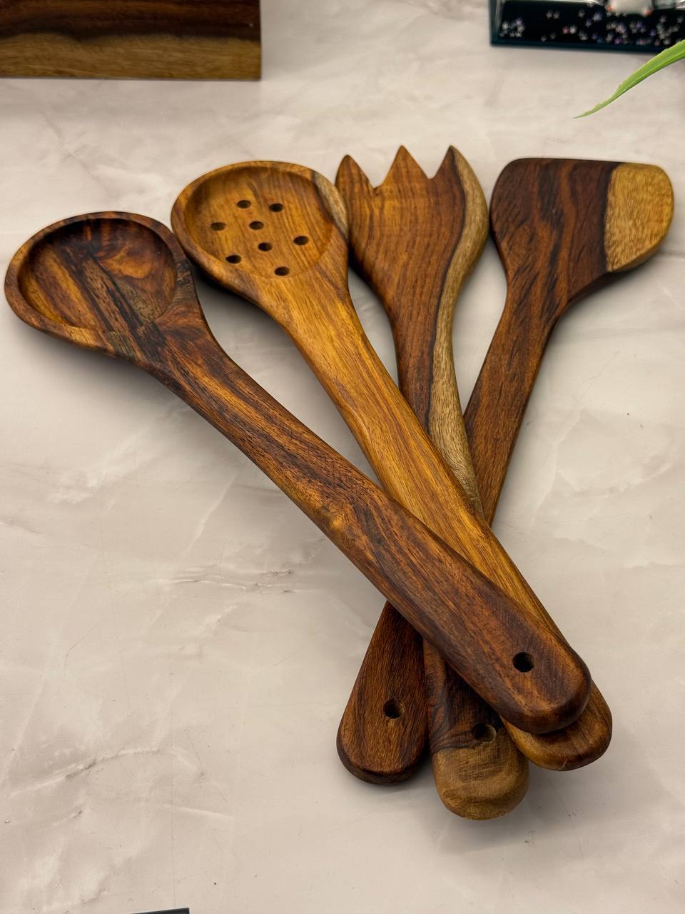 Natural Wooden Serving & Prep Set – 4 Pieces