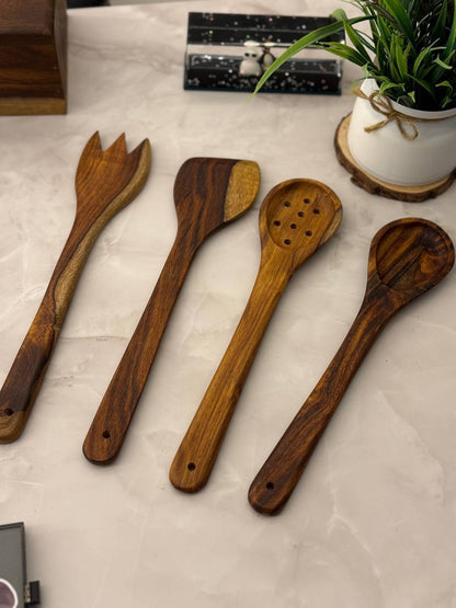 Natural Wooden Serving & Prep Set – 4 Pieces