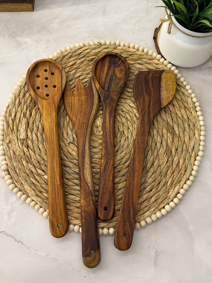Natural Wooden Serving & Prep Set – 4 Pieces