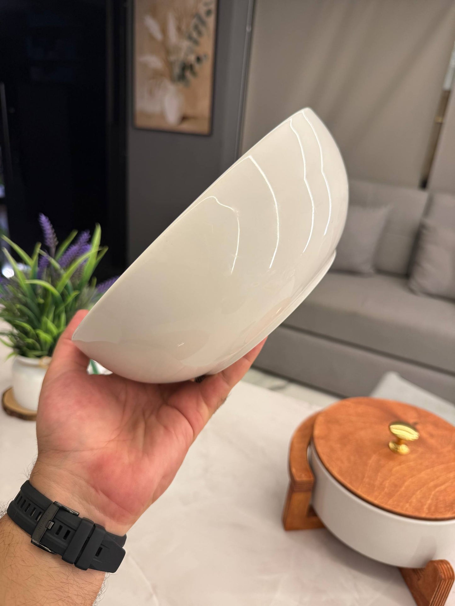 Heat-Resistant Porcelain Casserole Set with Wooden Lid – 2 Pieces