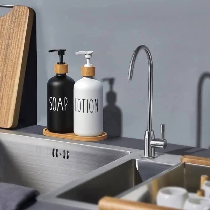 Glass Dispenser & Shower Set – 3 Pieces