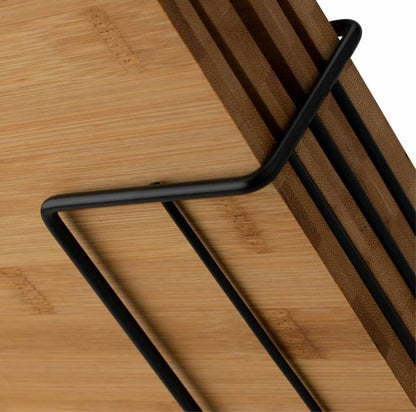 Elegant Bamboo Cutting Board Set – 4 Pieces with Metal Stand