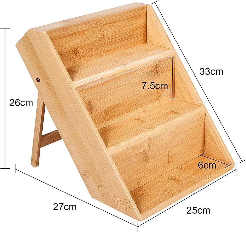 Bamboo Spice Jar Organizer Rack