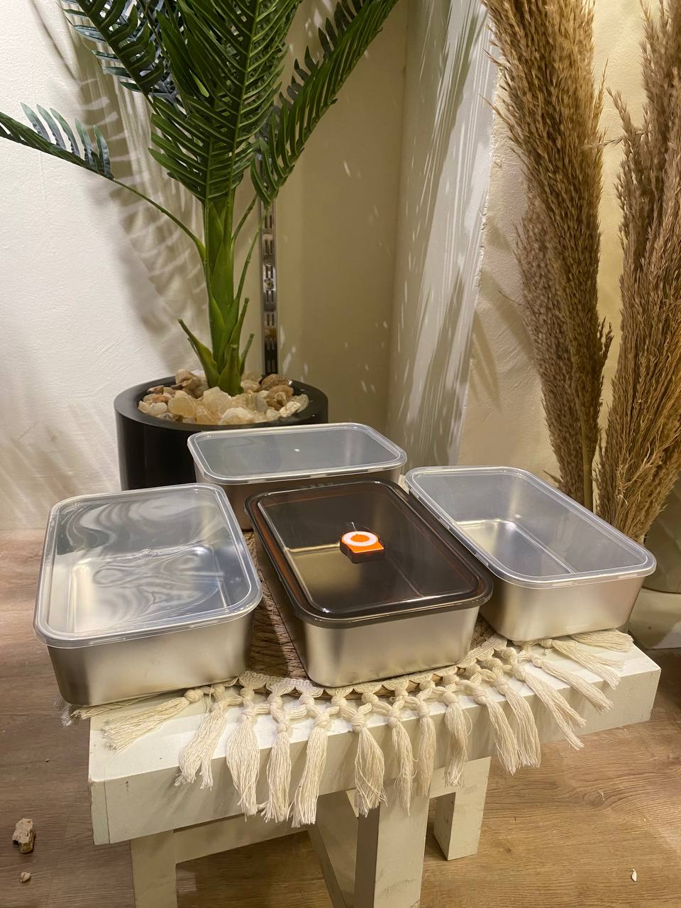 Premium Stainless Steel Food Storage Set with Silicone Lids – 4 Pieces