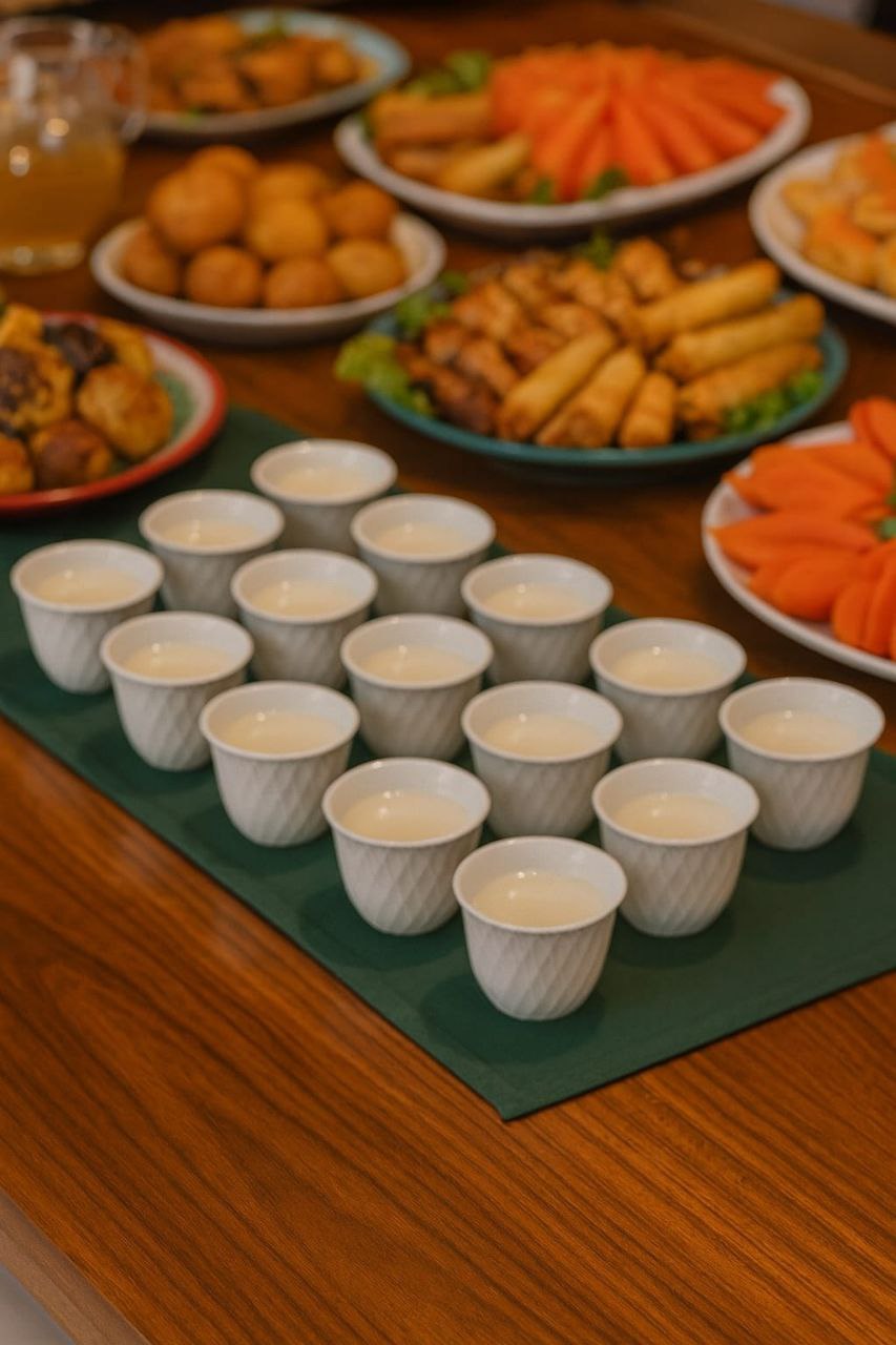 Arabic Coffee Cups Set – Embossed Ceramic, 12 Pieces