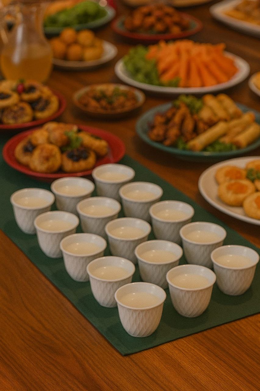 Arabic Coffee Cups Set – Embossed Ceramic, 12 Pieces