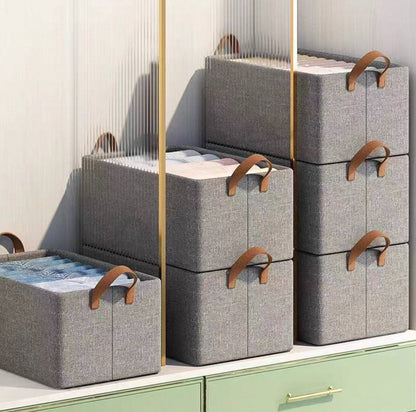 Gray Fabric Closet Organizer Box – 47×30×20 cm