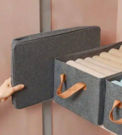 Gray Fabric Closet Organizer Box – 47×30×20 cm
