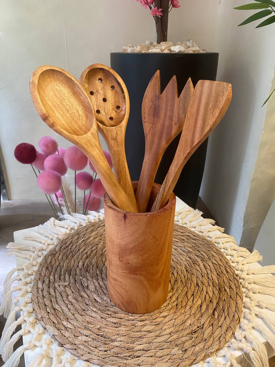 Natural Wooden Serving & Prep Set – 4 Pieces