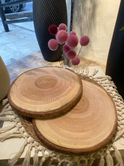 Boho Natural Wood Cutting & Serving Board – 30 cm (1 Piece)