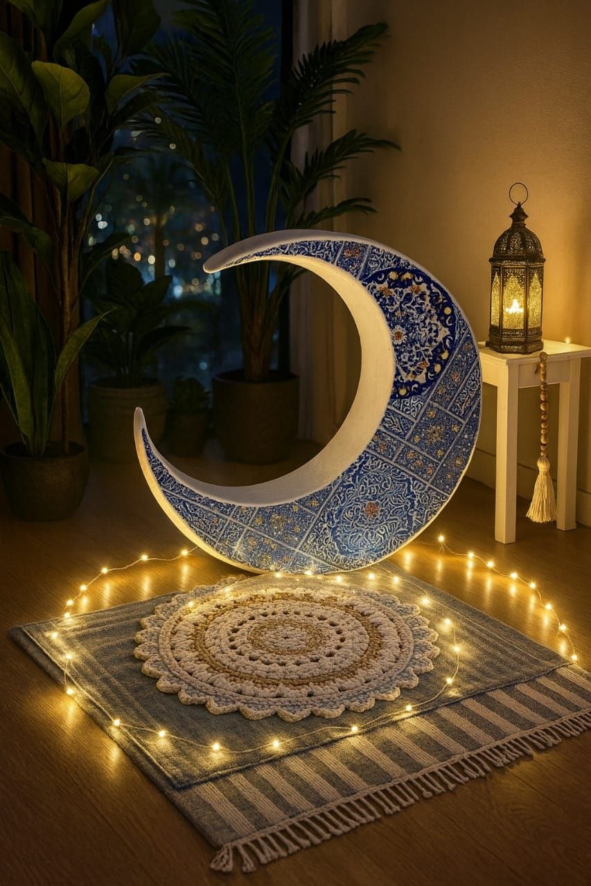 Ramadan Porcelain Crescent Décor – Available in 2 Sizes