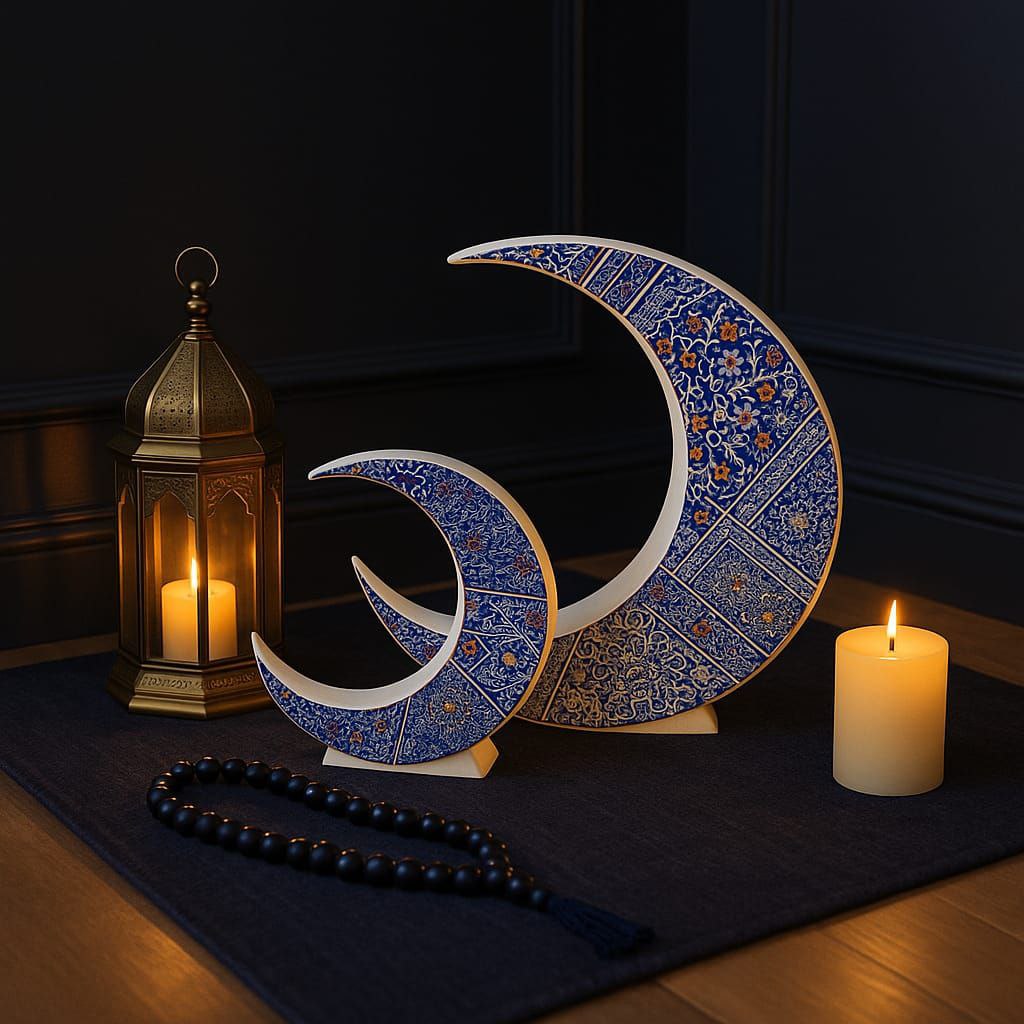 Ramadan Porcelain Crescent Décor – Available in 2 Sizes