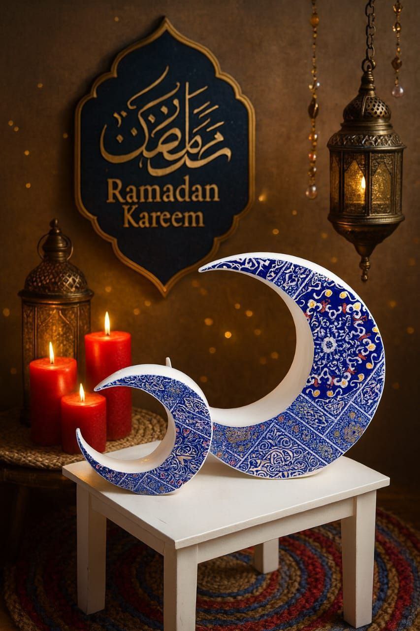 Ramadan Porcelain Crescent Décor – Available in 2 Sizes
