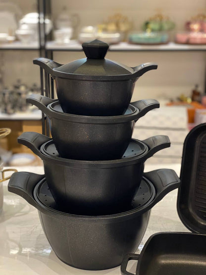 New Saflon Premium Granite Cookware Set – 10 Pieces