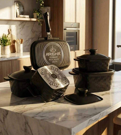 Arshia Premium Granite Cookware Set – 16 Pieces