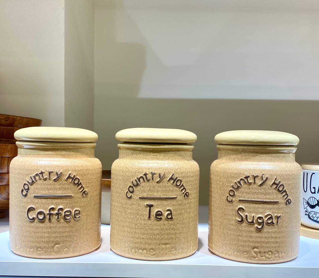 Premium Porcelain Coffee Storage Set – 3 Pieces