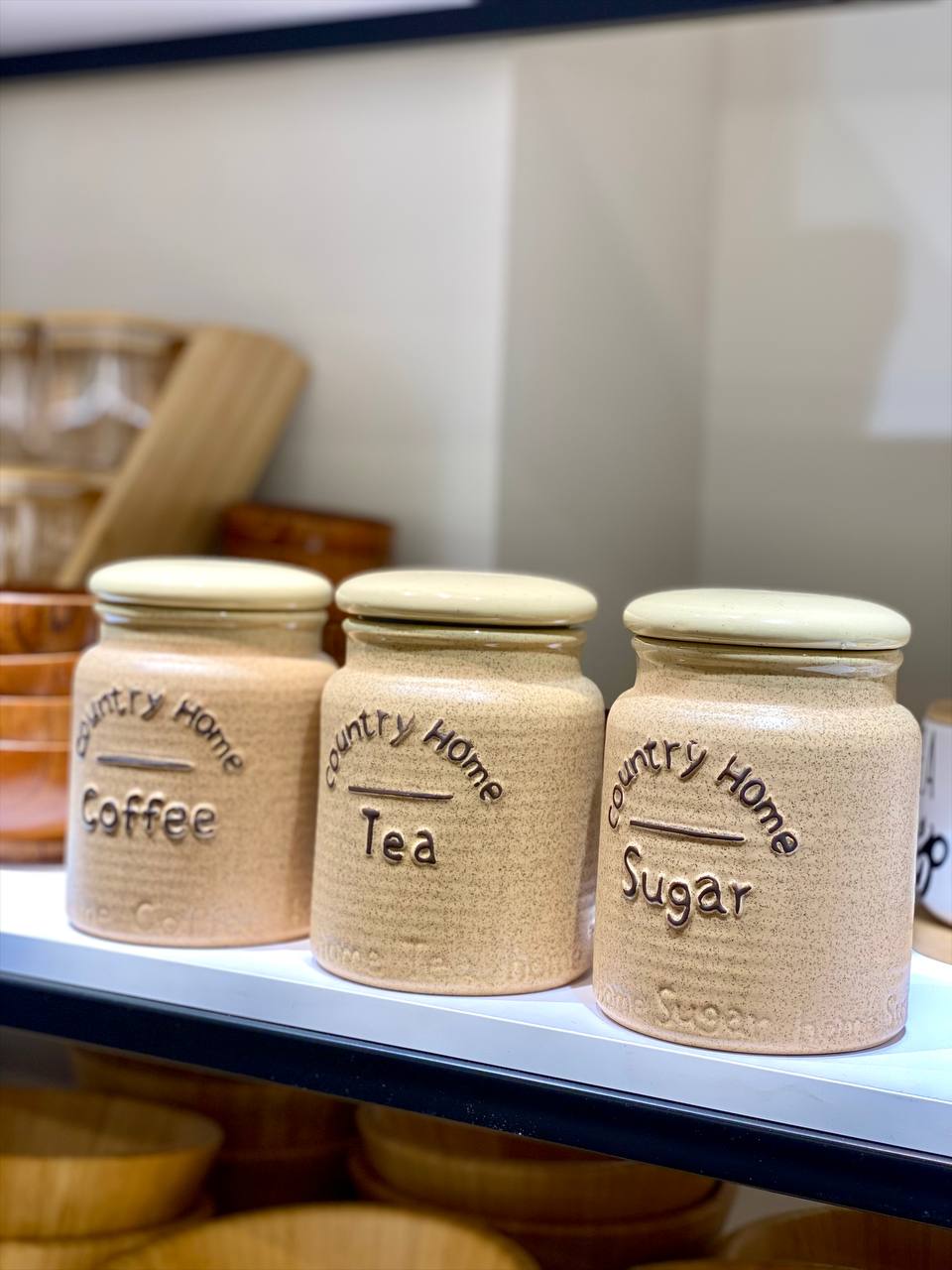 Premium Porcelain Coffee Storage Set – 3 Pieces