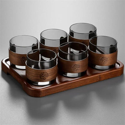 Smoked Heat-Resistant Pyrex Glass Cups Set – 6 Pieces