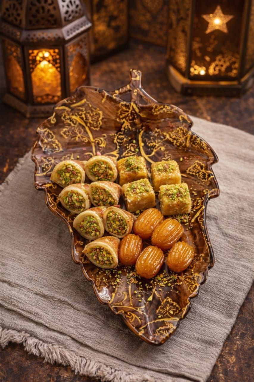 Leaf Design Porcelain Serving Plate