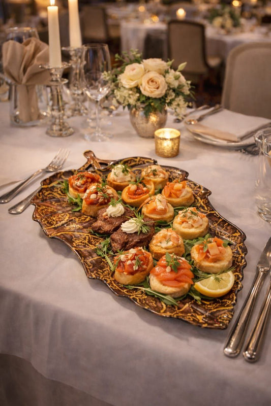 Leaf Design Porcelain Serving Plate