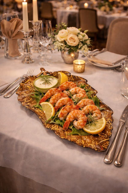 Leaf Design Porcelain Serving Plate