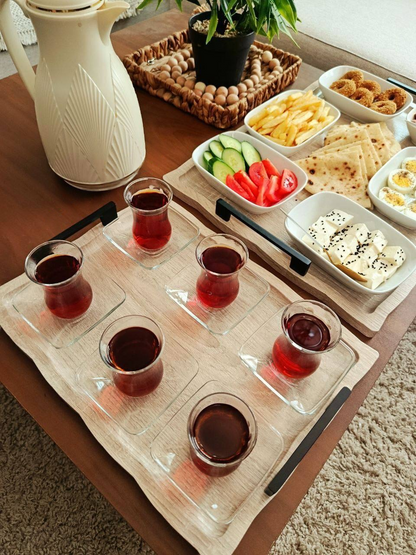 Elegant Wooden Serving Tray – Romantic Breakfast & Coffee Moment Design