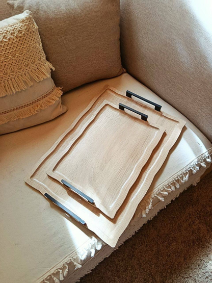 Elegant Wooden Serving Tray – Romantic Breakfast & Coffee Moment Design