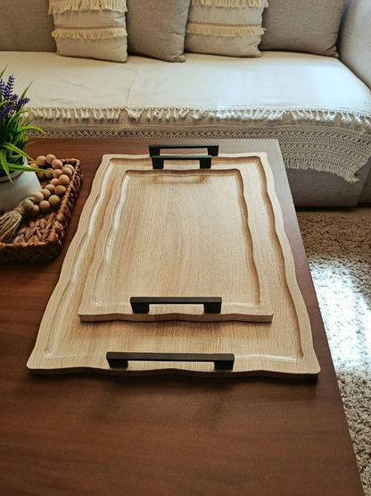 Elegant Wooden Serving Tray – Romantic Breakfast & Coffee Moment Design